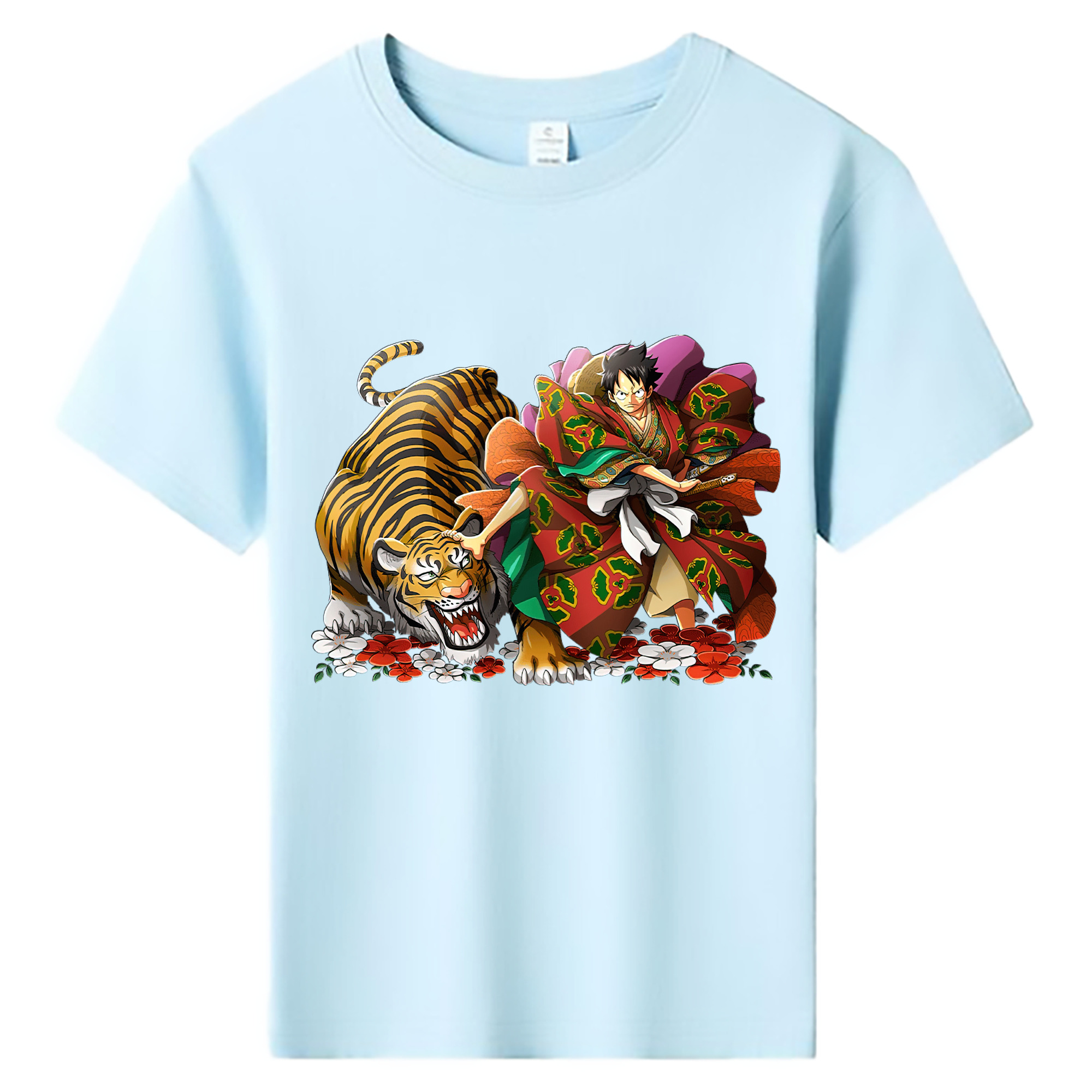 （画像用） ワンピース モンキー・D・ルフィ ONE PIECE Monkey D. Luffy 綿100％キッズTシャツ（フロントプリント）